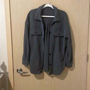Gray fleece button up
